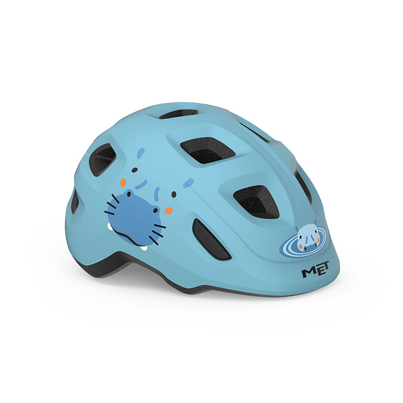 CASCO NIÑO MET HOORAY HIPOPOTAMO AZUL BRILLO